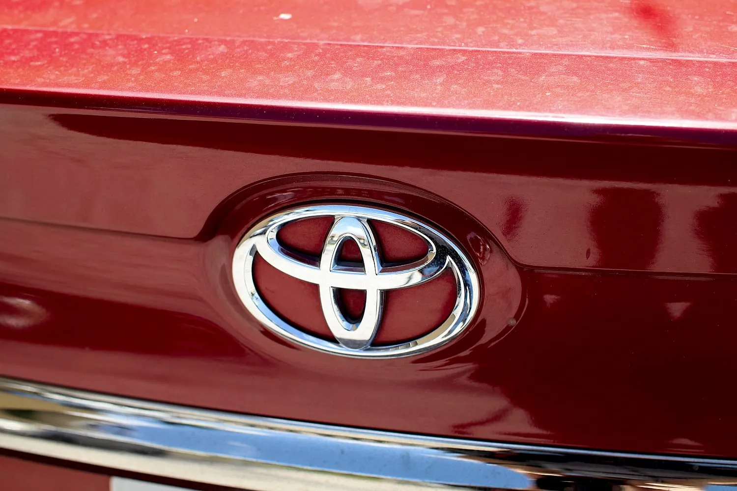 Toyota emblem on a vehicle at Japanese Auto Tech in Miami